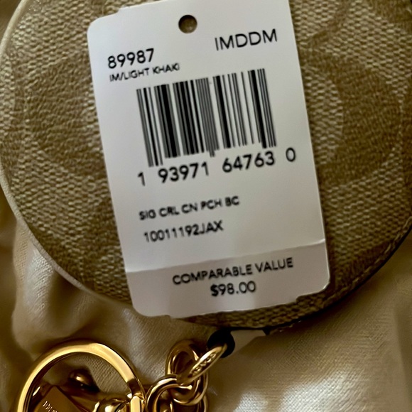 Coach Bags Circular Coin Pouch Bag Charm In Signature Canvas Poshmark